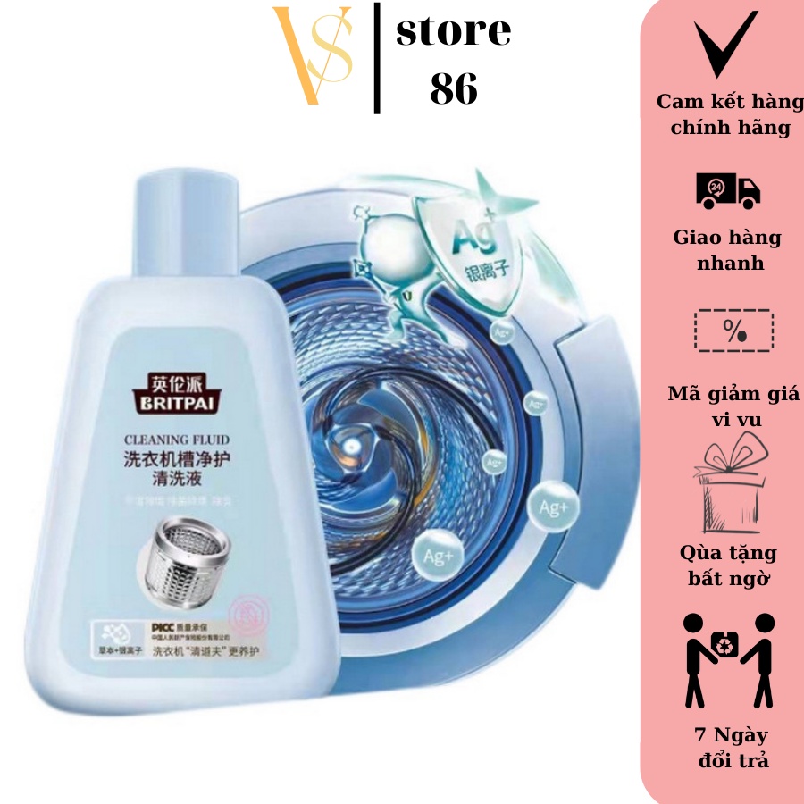 Vệ sinh lồng máy giặt chỉ sau 1 lần giặt tẩy , Nước tẩy lồng máy giặt tẩy sạch cặn bẩn, diệt khuẩn 260 ml VS STORE