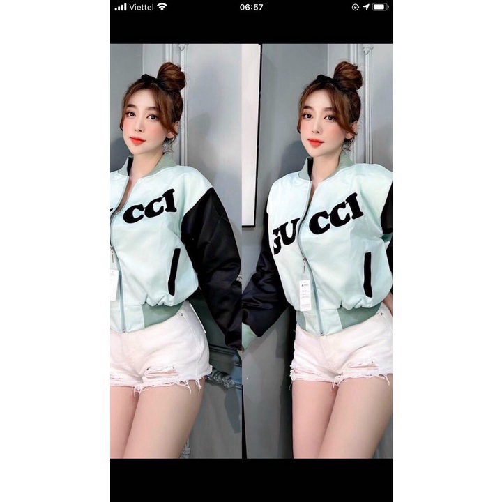 Áo khoác nữ,áo khoác dù 2 lớp chống nắng in chữ gucci cá tính, trẻ trung phù hợp đi chơi, đi làm
