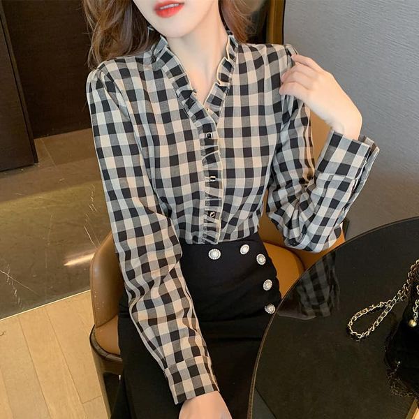 GT4242 Áo chiffon nữ dài tay hàng nhập