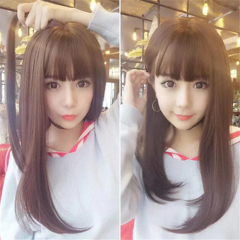 Bộ tóc giả thẳng dài màu vàng sáng phong cách lolita