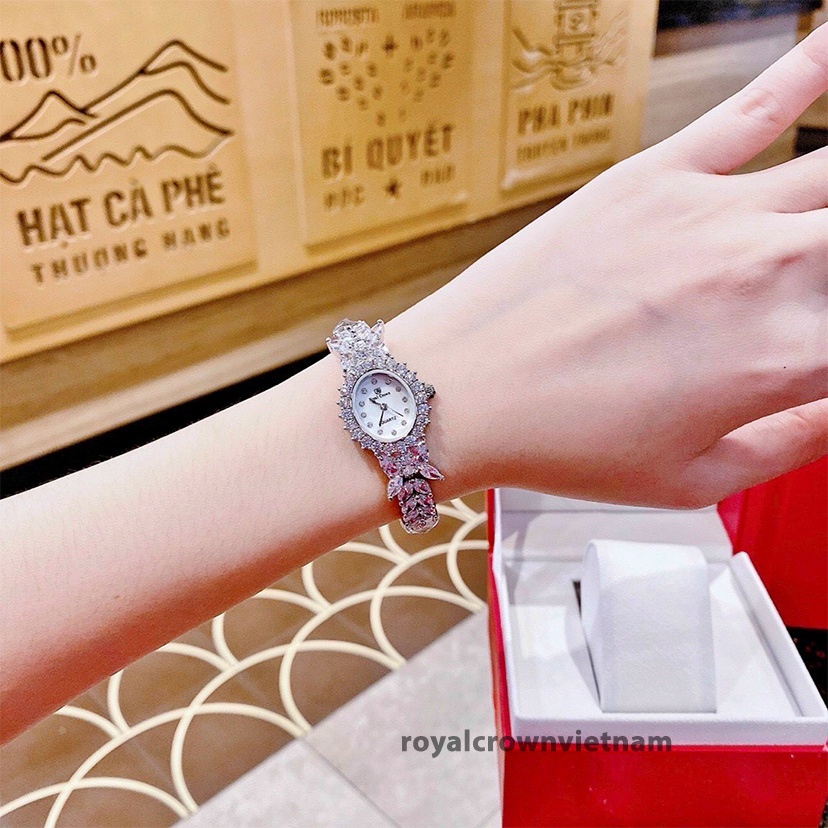 Đồng Hồ Nữ Chính Hãng Royal Crown 2527 Đính Đá Lấp Lánh Kiêu Sa