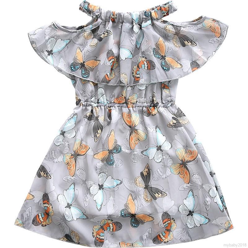 Đầm in họa tiết bướm dễ thương cho bé gái