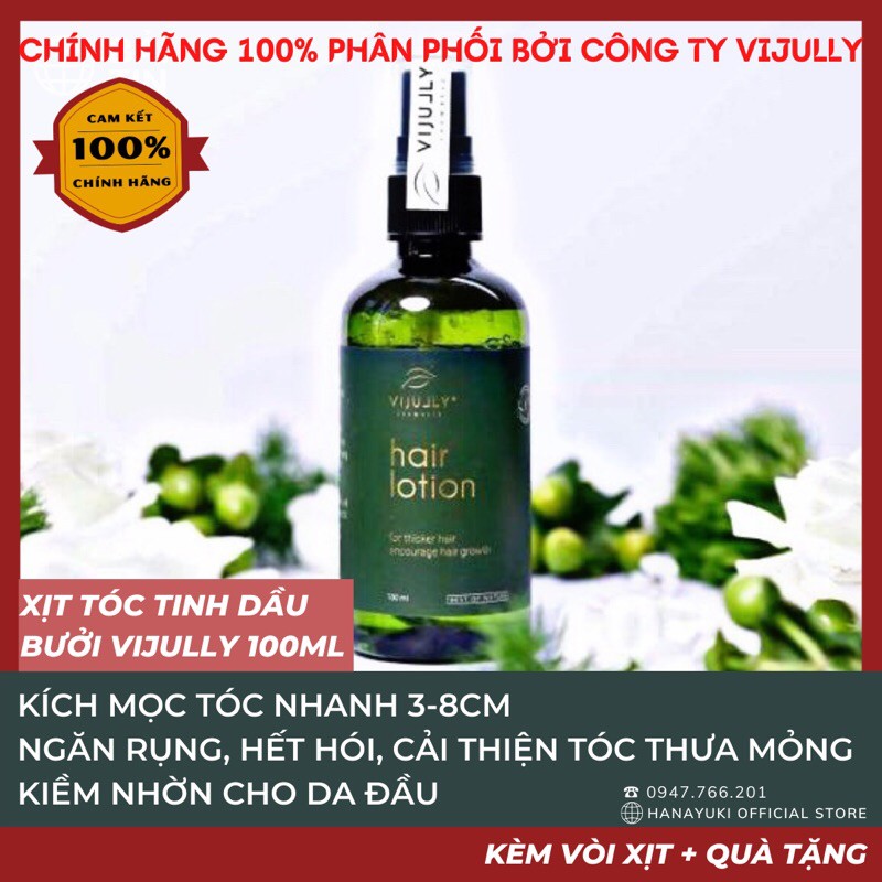 [MỌC TÓC NHANH] TINH DẦU BƯỞI XỊT TÓC VIJULLY 100ml, NGĂN NGỪA RỤNG, KÍCH THÍCH MỌC TÓC