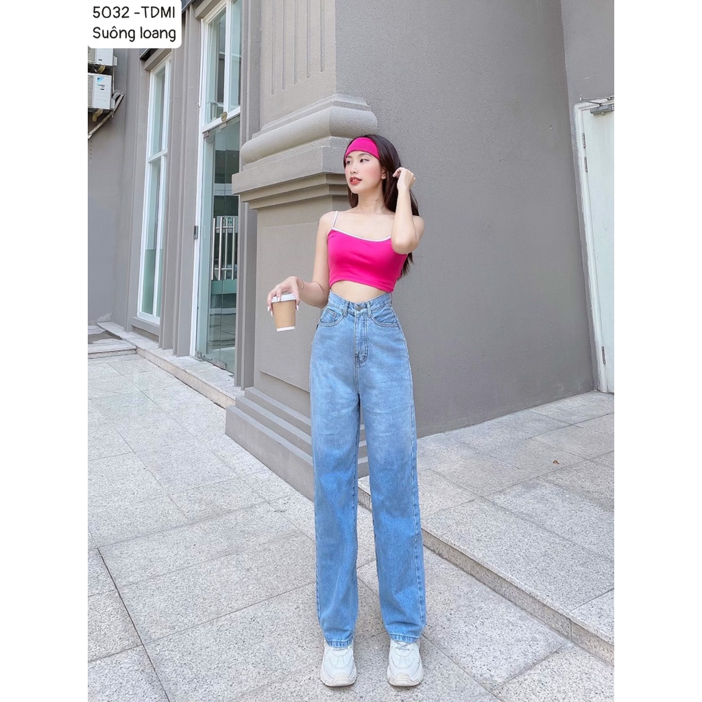 [ Chuyên Sỉ M5032 ] Quần Jean nữ Ống Rộng, Jean Suông Loang Màu Siêu Đẹp, Quần Jean Baggy Nữ - Jeans Fashion93