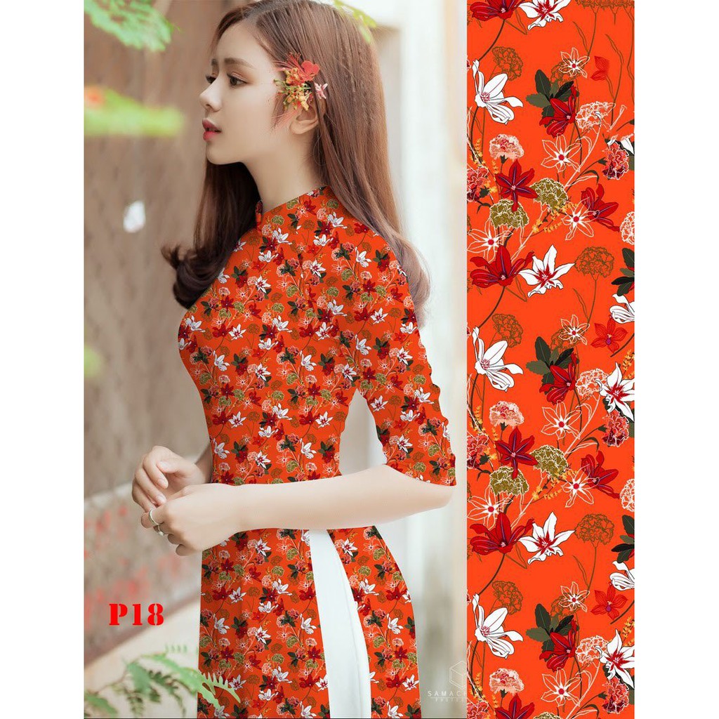 Áo dài in 3D cao cấp_ Mã P18