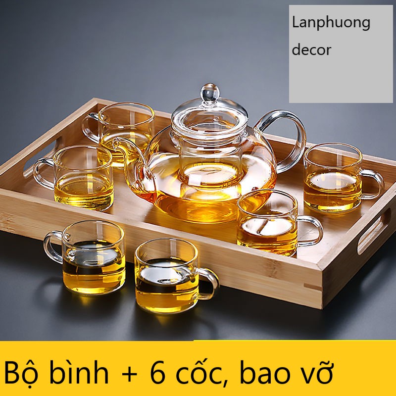 Bộ tách trà thủy tinh chịu nhiệt cao cấp