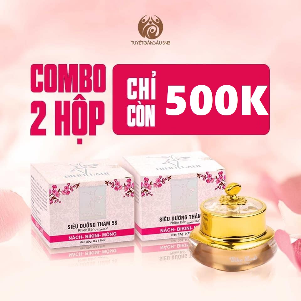 COMBO 2 HỘP SIÊU DƯỠNG THÂM 5S BIHO LADI - TRI THÂM NÁCH, THÂM BẸN, THÂM MÔNG, BIKINI, BỤNG, ĐẦU GỐI.