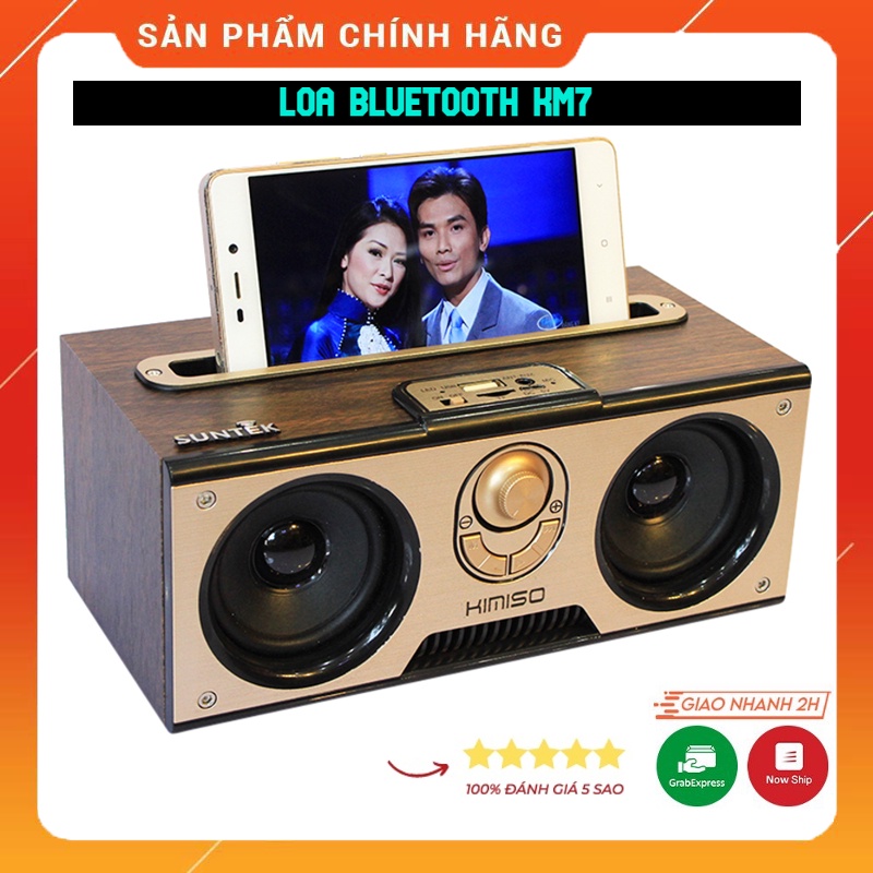 Loa Bluetooth Kimiso KM7 Cao Cấp,Âm Cực Đỉnh, Thiết Kế Cổ Điển Giả Vân Gỗ , Pin Trâu, Bảo Hành 12 Tháng