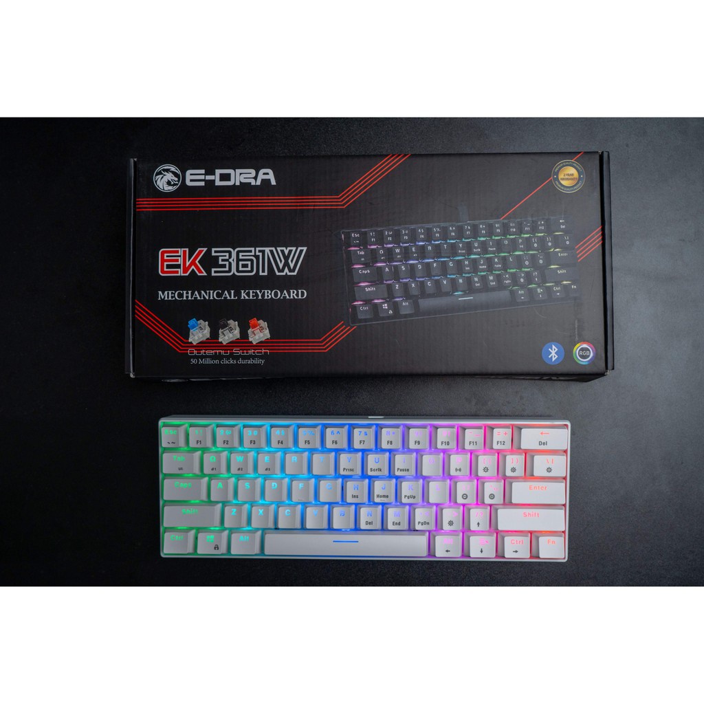 Bàn phím cơ E-DRA EK361W RGB V2  HÀNG CHÍNH HÃNG