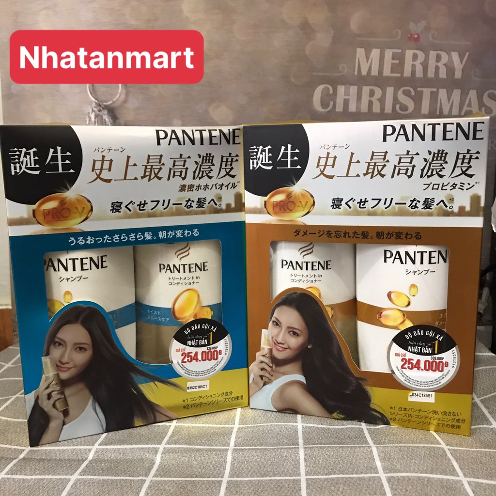 Bộ dầu gội, xả Pantene nội địa Nhật Bản 450ml và 400g