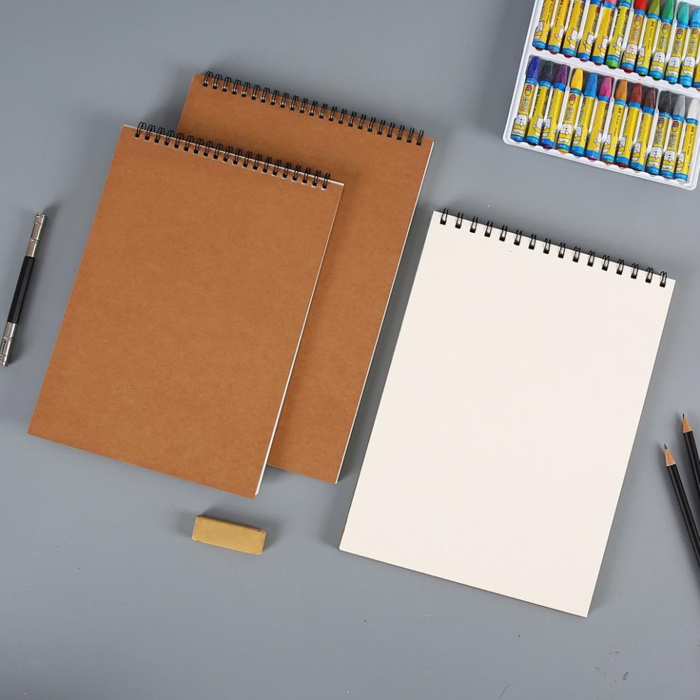 Sketchbook KOLANO sổ vẽ phác thảo, ký họa 100 trang A4, A5 gáy xoắn bìa cứng trơn 160g SN-001372