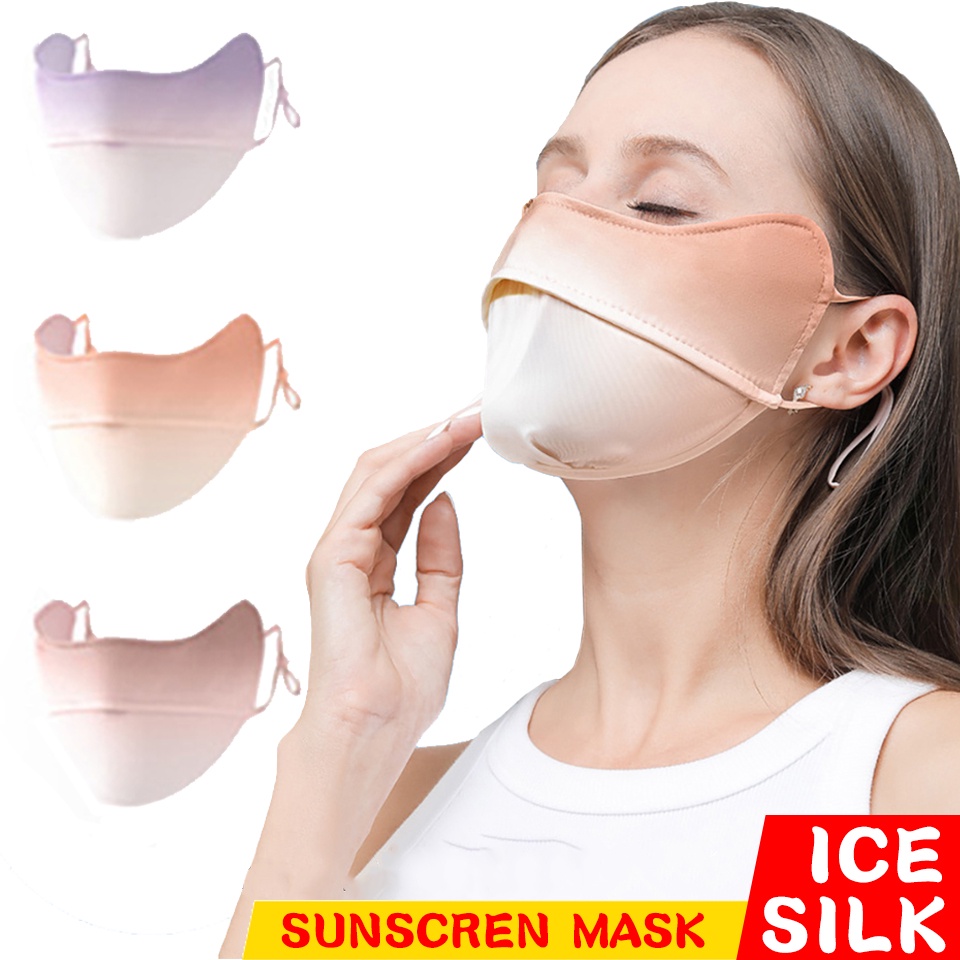 nón khẩu trang chống nắng Khẩu Trang Chống Nắng Tia uv Ba Chiều Bằng Vải Lụa Mát Thoáng Khí Bảo Vệ Mắt Khi Đi Xe Đạp/Ngoài Trời Cho Nữ