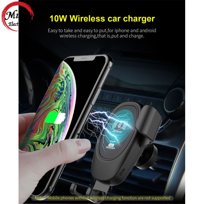Bộ Sạc Xe Hơi Không Dây 10w D02 Có Thể Điều Chỉnh Cho Màn Hình 4-7 Inch Có Đầu Vào Micro-usb
