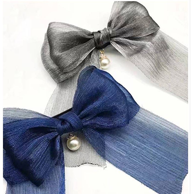 Ruy băng voan sợi nhăn Hàn Quốc không viền kích thước 6cm cuộn 5m