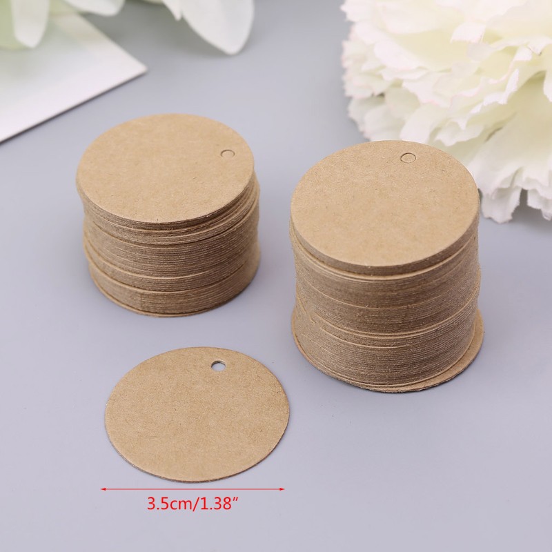 100 tag giấy 3.5cm trang trí quà tặng