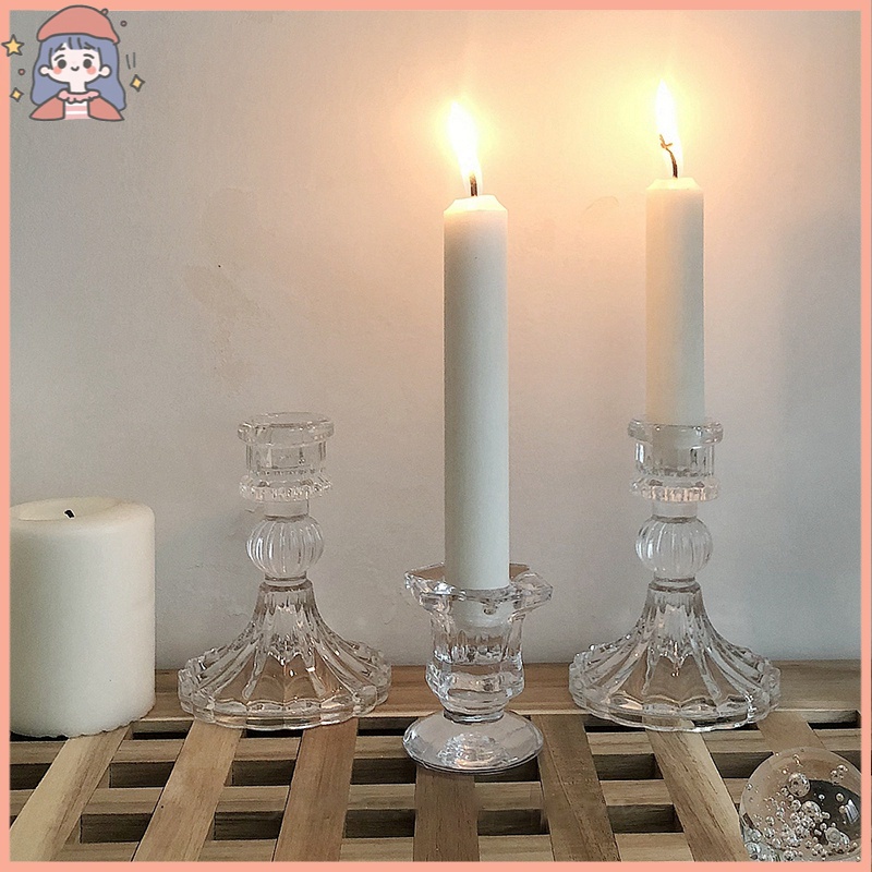 Giá đỡ đèn cầy bằng kính phong cách bắc âu sang trọng