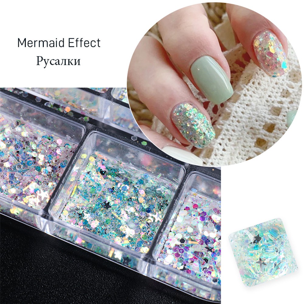 Phụ Kiện Kim Tuyến Hình Lục Giác Trang Trí Móng Tay Nghệ Thuật