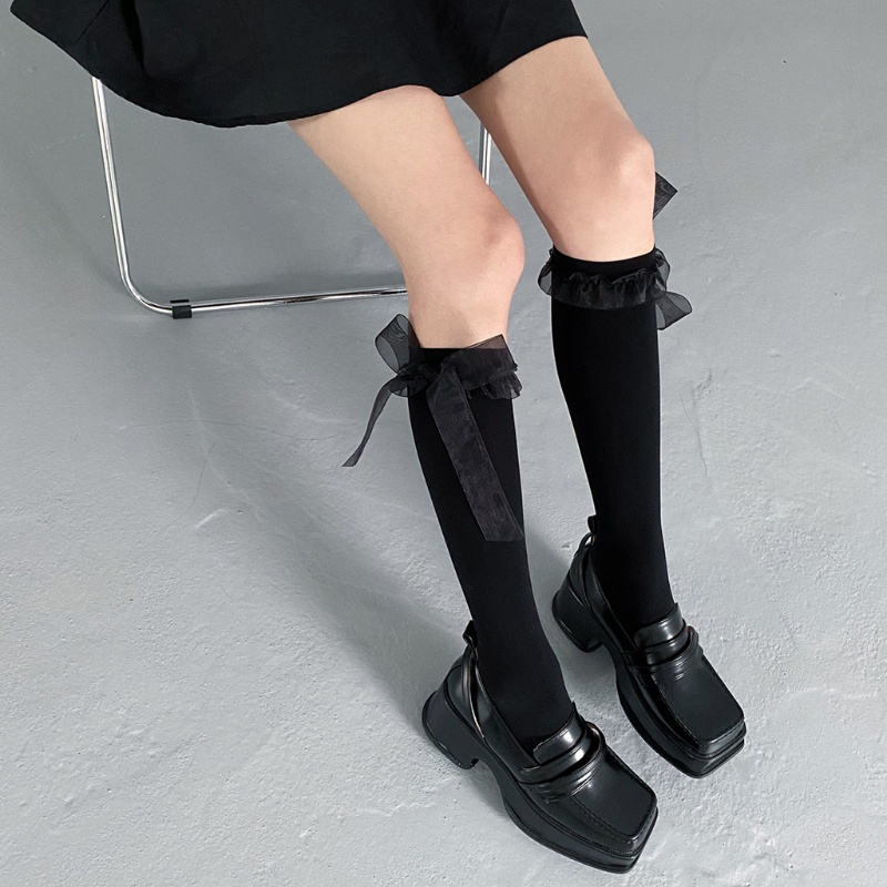Youyo Vớ Dài Đến Đầu Gối / Đầu Gối Phối Dây Ruy Băng Ngọt Ngào Phong Cách Lolita Nhật Bản Cho Nữ