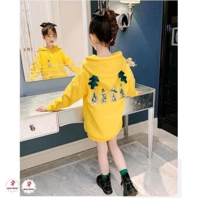 Áo hoodie noel lót nỉ  bé gái 7 8 9 10 11 12 tuổi☑️ áo hoodie dài tay form rộng size đại 30kg 35kg 40kg