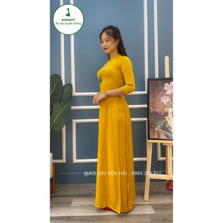 Áo dài Thêu thủ công chất lụa tây thi cao cấp | T13