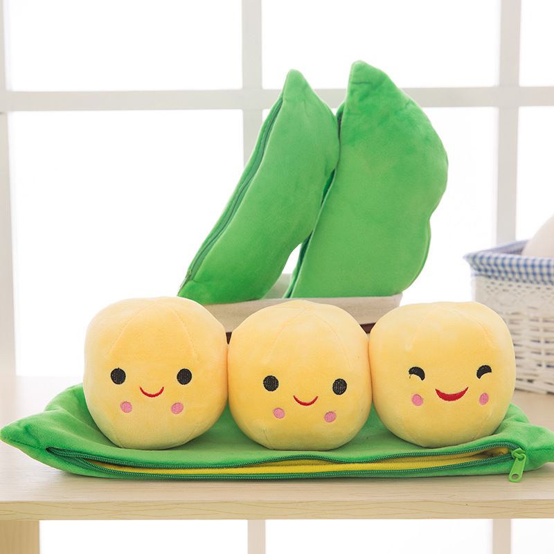 Thú nhồi bông 25/40cm hình 3 hạt đậu Hà Lan thích hợp làm quà tặng cho bé