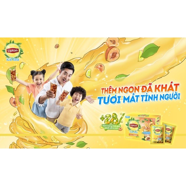 Trà Lipton Ice Tea Hòa Tan Hộp Giấy 224g - Trà Lipton Hương Đào - Trà Lipton Chanh, Mật Ong