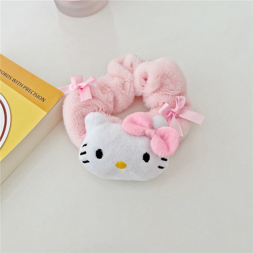 Dây Buộc Tóc Cỡ Lớn Họa Tiết Chú Chó Hoạt Hình Phong Cách Lolita Nhật Bản Dễ Thương