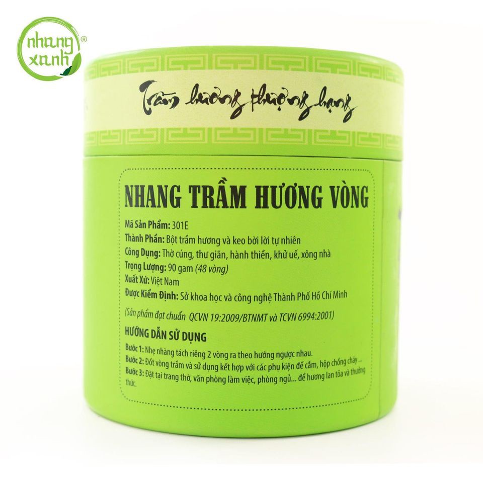 Nhang Vòng Trầm Hương 3H (Hộp Xanh) - Sản phẩm nhang sạch của thương hiệu Nhang Xanh