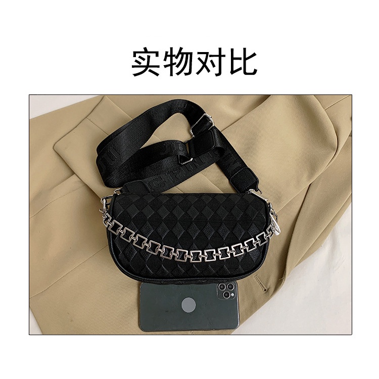 Túi Đeo JASMIN NOIR Chéo Vai Họa Tiết Kẻ Sọc Có Dây Xích Đeo Dành Cho Bạn Nữ