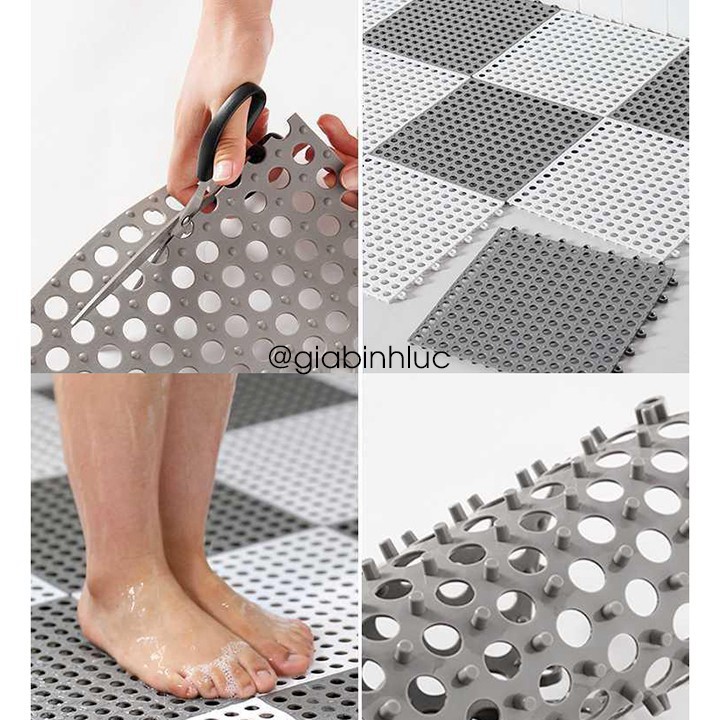 Thảm nhựa lót sàn chống trơn trượt nhà tắm an toàn cho bé giá rẻ kt 30x30cm cực kỳ êm chân