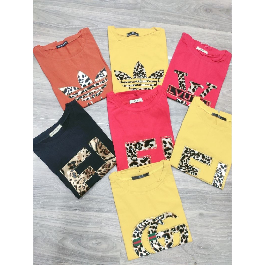 áo phông cổ tròn nhiều hình hoạ tiết