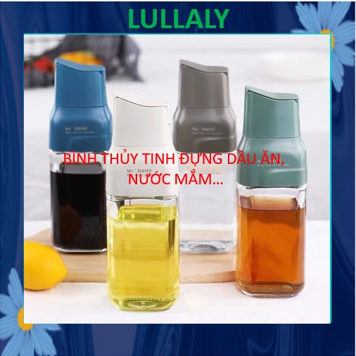 Chai lọ bình thủy tinh đựng dầu ăn nước măm thông minh tự động đóng mở nắp