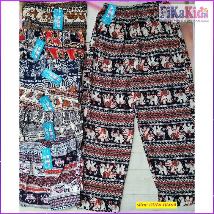 [BIG SALE] Quần ống rộng culottes nữ vải lanh dáng dài ống suông họa tiết thổ cẩm