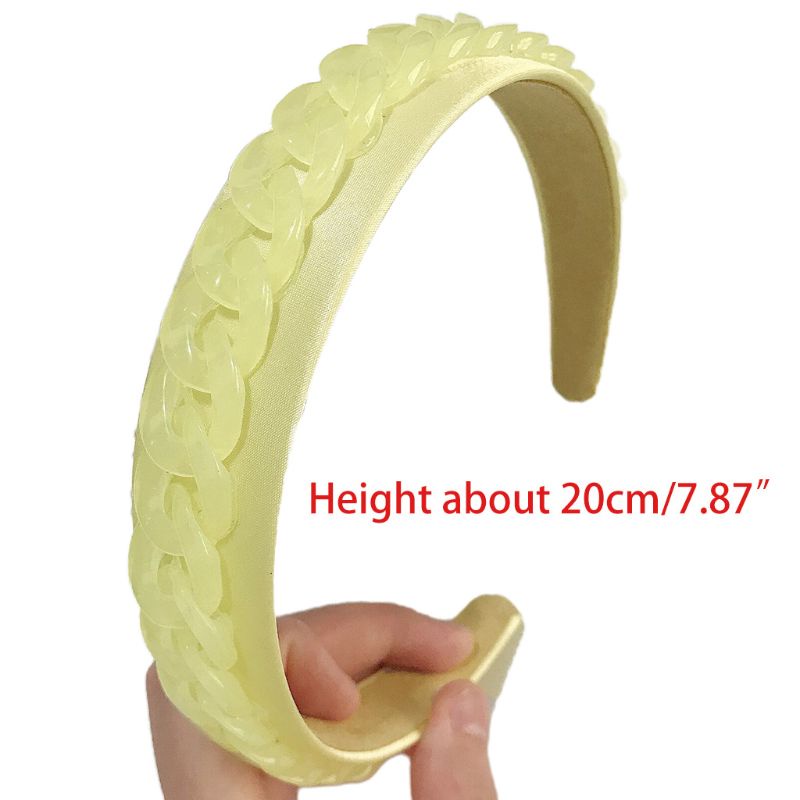 Flgo Băng Đô Bện Sợi Acrylic Màu Kẹo Ngọt Ngào Rửa Mặt Bản Rộng Cho Nữ