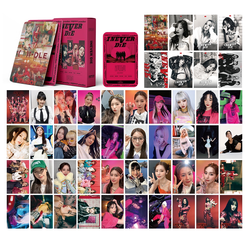 Bộ 55 Thẻ Ảnh Lomo Sưu Tầm Các Thành Viên Nhóm Nhạc Kpop G I-DLE I Never Die