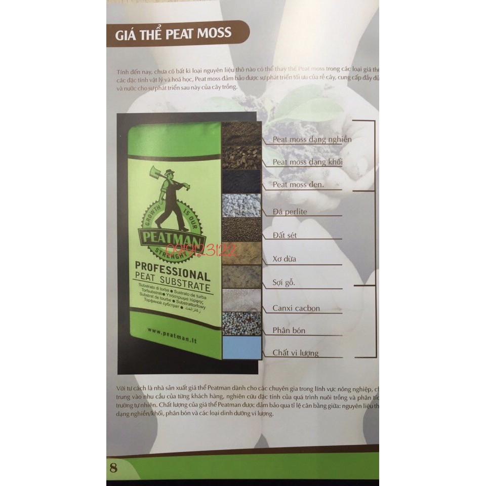 Giá thể Peatman 70 lít khoảng 16-+0.5kg