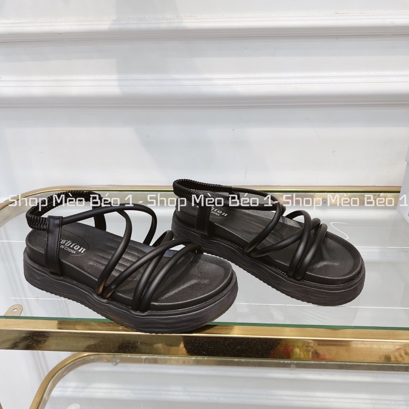 Sandal quai mảnh đan chéo đế bằng fullbox hàng quảng châu cao cấp
