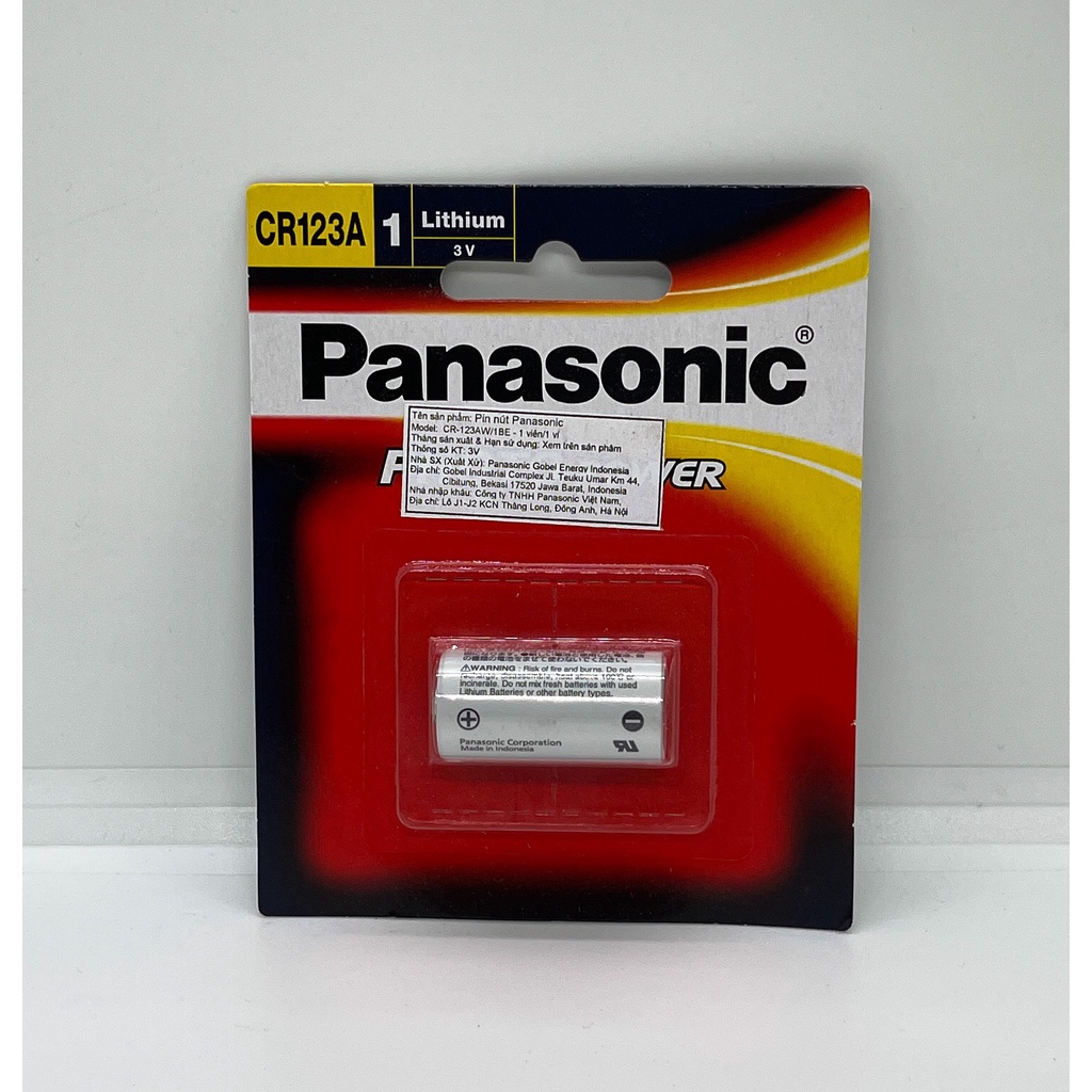 Vỉ 1 Viên Pin CR123A Panasonic Lithium 3V Hàng chính hãng