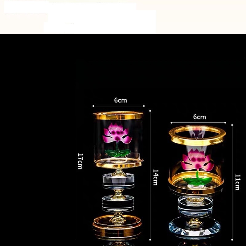 Chân nến hoa sen thủy tinh - Văn phòng phẩm Nhơn Phát