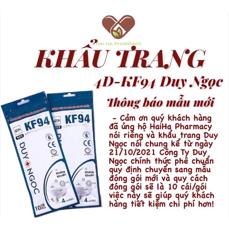 Khẩu Trang Kháng Khuẩn  4D/KF94- Khẩu Trang Y tế  an toàn đạt tiêu chuẩn ôm sát mặt