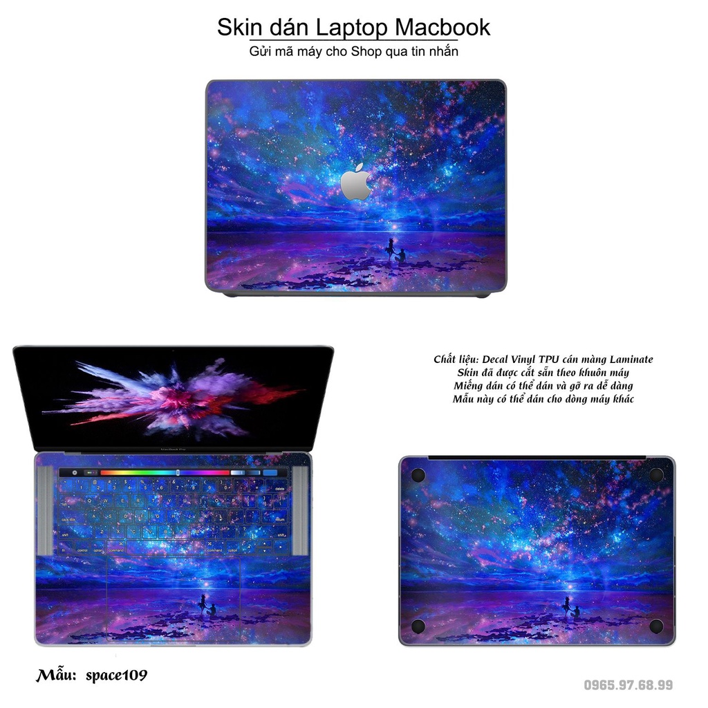 Skin dán Macbook mẫu không gian (đã cắt sẵn, inbox mã máy cho shop)