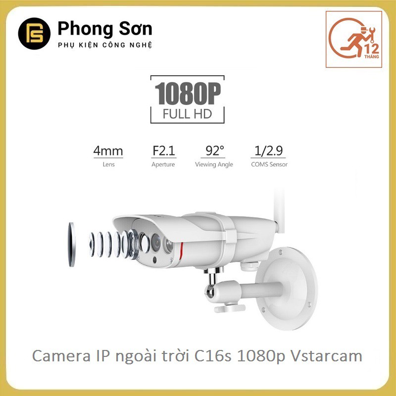 Camera Wifi IP C16s 1080p Ngoài trời Vstarcam | BigBuy360 - bigbuy360.vn