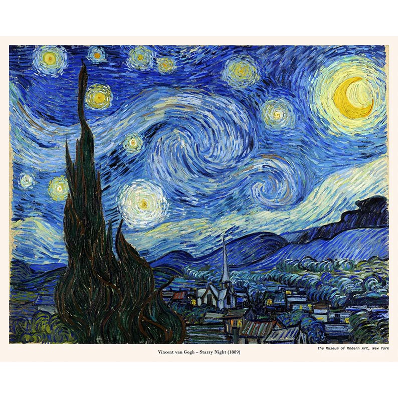 Tranh canvas - Starry Night  - Vincent van Gogh - DH014