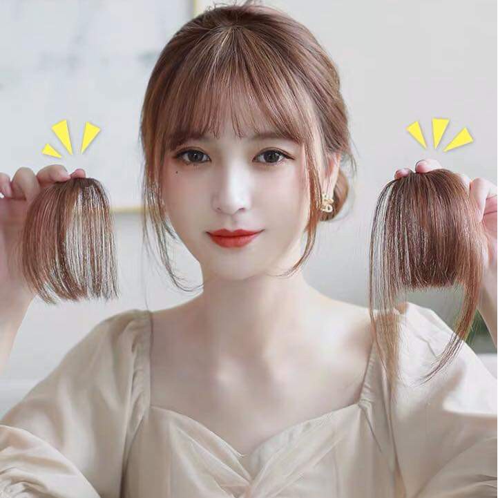 Tóc giả nữ mái thưa tóc thật, tóc mái giả ( tóc thật 100% )