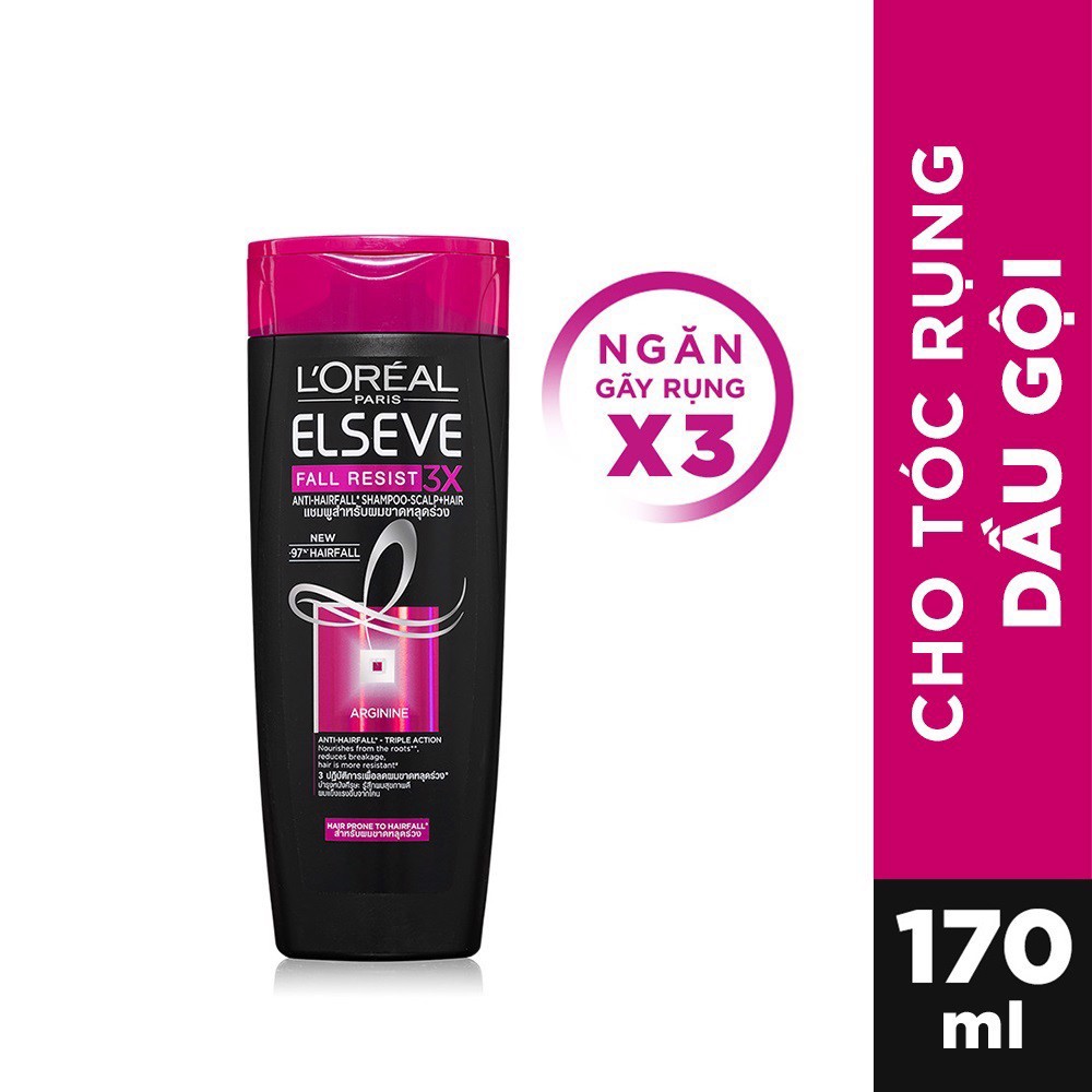 Dầu gội ngăn gãy rụng tóc L'Oreal Paris Elseve Fall Resist 3X Shampoo 170 - 330 - 650ml