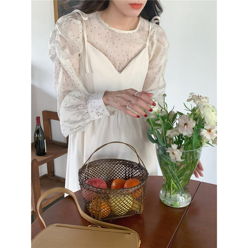 Đầm Giả Hai Mảnh Dài Tay Vừa Vặn 60638