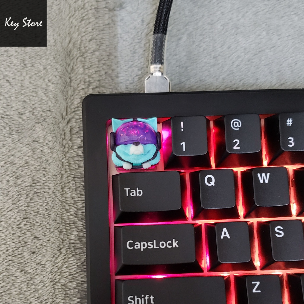 Nút bàn phím cơ artisan keycap sirius màu xanh tím