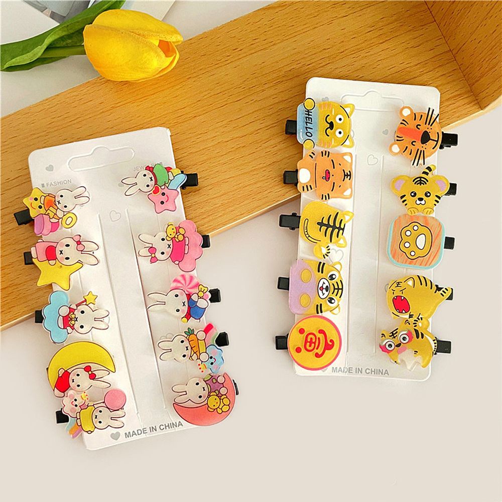 Kẹp tóc nhựa acrylic 2LIFE họa tiết động vật hoạt hình dễ thương cho bé