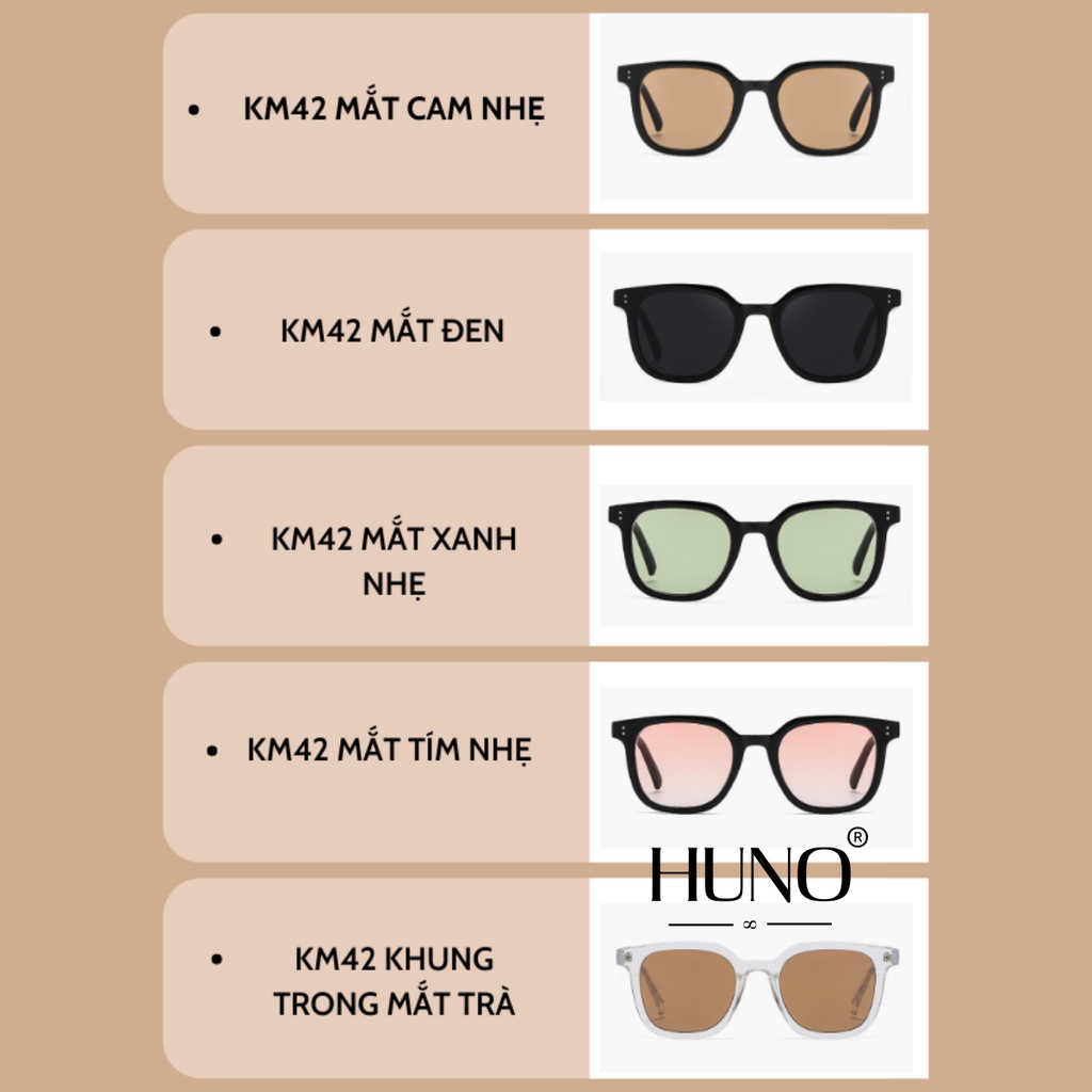 Kính râm nam nữ cao cấp siêu đẹp được thiết kế hai chấm Siêu HOT 2023 với gang màu cá tính siêu đẹp HUNO - KR42