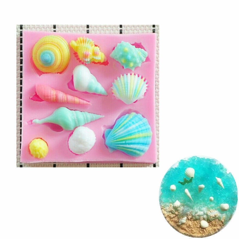 Khuôn Silicone Tạo Hình Làm Bánh Kẹo/Xà Phòng Hình Vỏ Sò 3D DIY